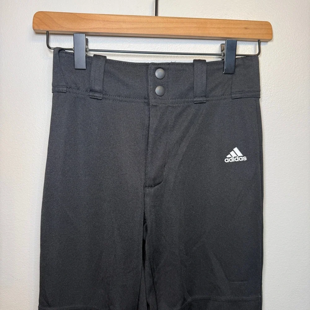 Adidas Kids Black Climalite Baseball Pants Youth Small Reinforced Knee Sport